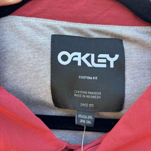 Oakley Jacket Mens XXL Nylon Icon Coach Sleeve Spellout Lightweight Buttons NEW - Picture 2 of 11